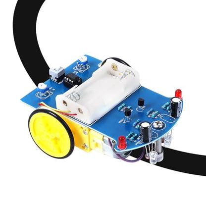 MiOYOOW Line Following Robot Car Kit, Beginners Smart Car Soldering Practice Kit STEM Educational Electronics Soldering Projects for School and Home Learning - TT Motor - color: 1 Pack-soldering Tracking Car(tt Motor)