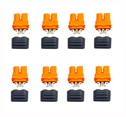 8 Pcs XT60i Connectors with Sheath Housing,XT60I-F Plug Female Connector Adapters for RC Battery FPV Drone Solar Batteries