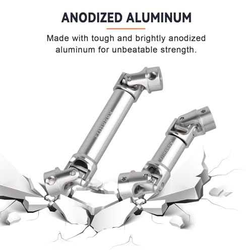2Pcs FriHobby Stainless Steel RC Drive Shaft Metal Transmission Shaft CVD Compatible with TRX4M Defender Bronco 1/18 Crawler Upgrades Parts (Silver) - color: Silver