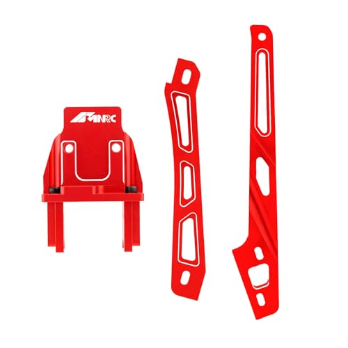 Alloy Center Differential Diff Mount & Front Rear Chassis Brace for Arrma 1/8 Kraton 6S 4X4 RTR V6 Series Upgrade Part Red - color: Red