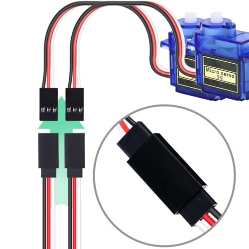 8 Pcs 7cm 3-Pin Male to Female Servo Extension Cable, Black, Red, White, Copper Core, High Current, Anti-Interference, Stable Signal, RC, Car, Plane, Helicopter, Drone