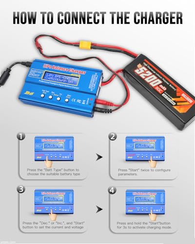 B6 Mini Digital Balance Charger/Discharger with Power Supply for 1S-6S LiPo Lilon Life NiMh Pb RC Battery with LCD Display