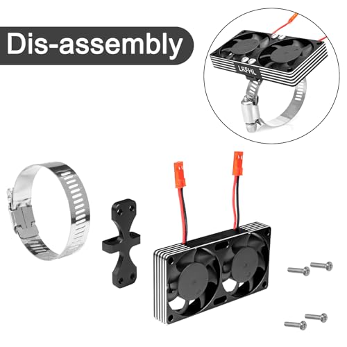 1/7 1/8 1/10 RC Cooling Fan Heat Sink with Adjustable Mount 40-50mm | for 1/7 1/8 1/10 RC Crawler Car 4284 4985 1717, 22000 RPM - style: Black A 40*40mm