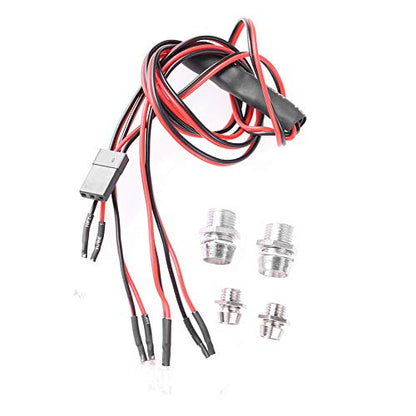 DIY 4LED RC Car Headlight Taillight Kit Bright Security Light Compatible with HSP /10/8 Scale PVC Night Driving Accessory