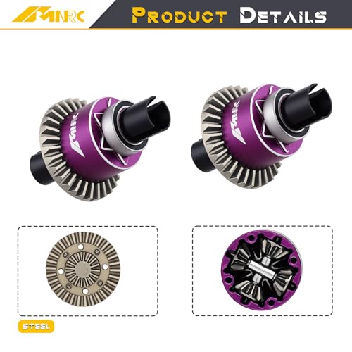 Steel Front Rear Differential Diff Input Gear Kit Compatible with Arrma Typhon Granite Mojave Grom Series Upgrade Part Purple - color: Purple