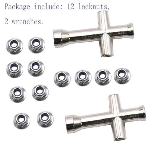 Blomiky 12 Pack 7mm M40 Wheel Lock Nut 25-WJ02 and 2 Pack 7MM Wrenches Spare Part for H14BM 14210 14211 16208 H16 H16PL 9125 Q903 RC Car RC Truck / 9125 Locknut 2