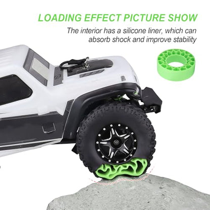 HobbyPark 1.0 Tires Silicone Inserts Foam fit 56-58mm*24mm for 1/18 1/24 Scale RC Crawler Truck, Super Soft, 4pcs (Green) - color: Green (Small)