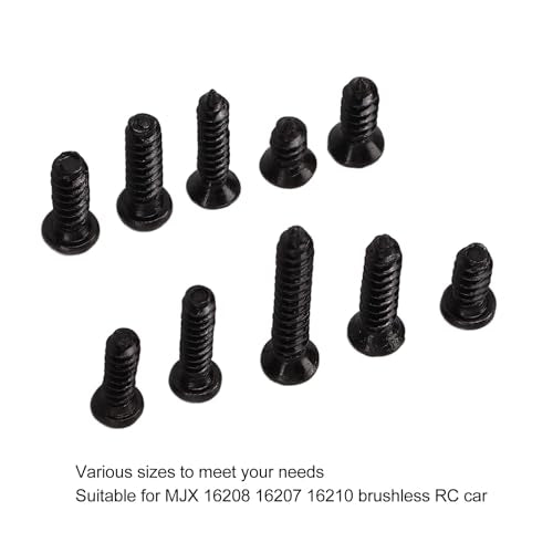 100Pcs RC Car Screws Box Kit, M2.3 M2.6 Repair Tool Accessory Screws Assortment Set with Storage Box Stainless Steel Hardware Fasteners for MJX16208 16207 16210 1/16 Brushless RC Car