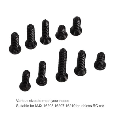100Pcs RC Car Screws Box Kit, M2.3 M2.6 Repair Tool Accessory Screws Assortment Set with Storage Box Stainless Steel Hardware Fasteners for MJX16208 16207 16210 1/16 Brushless RC Car