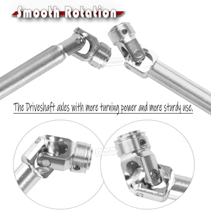 Universal Drive Shaft Upgrades Part for 1/10 SCX10 II Red cat D90 Gen7/Pro GEN8 RC 4WD,Harden Steel #45 RC Driveshafts(95-137MM),2PCS,Silver - size: 95-137mm(2pcs-silver)