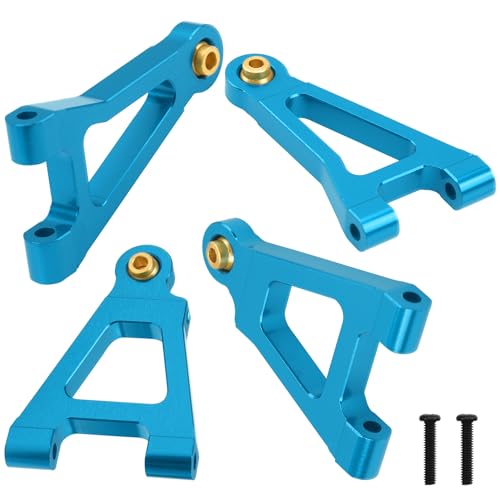 ShareGoo Aluminum Front Rear Swing Arm & Steering Knuckle Kit & Shock Absorbers & Shock Tower Mount Compatible with 1/14 MJX Hyper Go 14301 14302 RC Upgrade Parts (Blue) - color: Blue