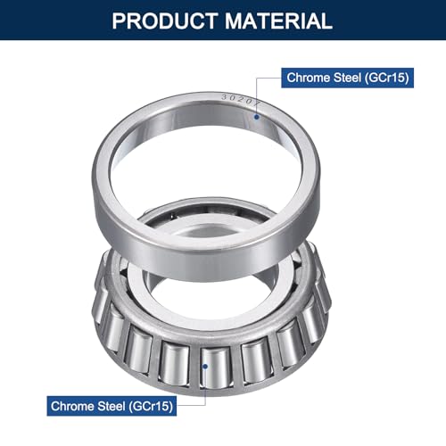 2 Pack 30207 Tapered Roller Bearing Cone and Cup Set | 35mm Bore 72mm OD 18.5mm Cup Width, Chrome Steel Wheel Bearings, ABEC-3 - size: 30207