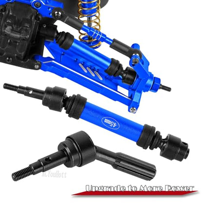 RC #45 Steel Front Rear Driveshaft/Drive Shaft Upgrades Part for 1/10 Slash,Rustler,Stampede,Jat0 4WD 4X4 VXL,F0rd F15O Rapt0r R 4WD,CVD Axles with Hex(#9051#9052) Navy Blue - color: Navy Blue-(Upgrades）