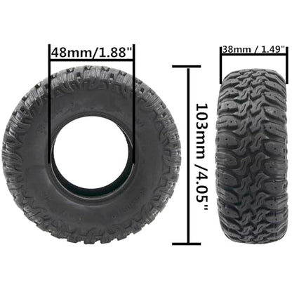 ShareGoo 1.9 inch RC Crawler Tires Rubber Mud Tires OD 103mm Compatible with Axial SCX10 90046 AXI03007 Tamiya CC01 D90 1/10 RC Crawler 1.9'' Beadlock Wheel Rims
