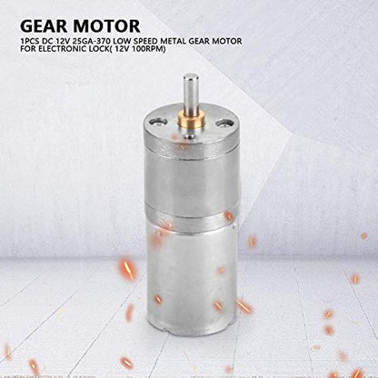 12V Mini DC Motor, 100RPM Micro Electric Gear Motor Metal Reversible High Torque Speed Reduction Shaft 25mm for PCB DIY RC Car Robot Model Drive Electric Drill Gear Box(100RPM) - size: 100RPM