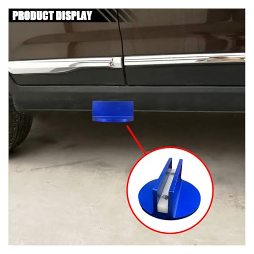 2PCS Universal Magnetic Jack Pad, 0.37" Slotted Aluminum Grooved Pad | Jack Puck Pinch, Pinch Weld Frame Rail Adapter with Large Slotted for Most Cars SUVs Trucks, Blue - color: Blue-2PCS