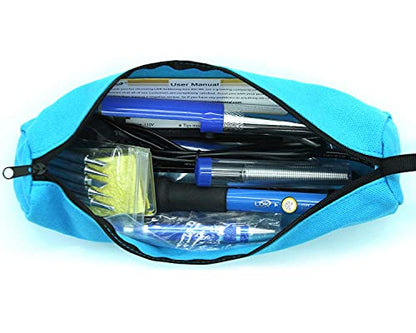 LDK Electric Soldering Iron Kit 60W Adjustable Temperature Welding Tools | with 5pcs Different Tips, Desoldering Pump, Solder Wire, 8-in-1 Screwdrivers, Wire Cutter, Tweezers, Stand and Carry Bag - color: 60w 15-in-1