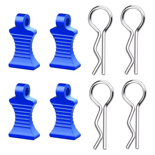 RC Car Body Clips with Pull Tab for 1/10 1/12 Scale Traxxas Axial Redcat Losi Tamiya HPI HSP RC Truck Crawler Buggy On Road Touring Racing, Set of 4 (Navy Blue) - color: Navy Blue