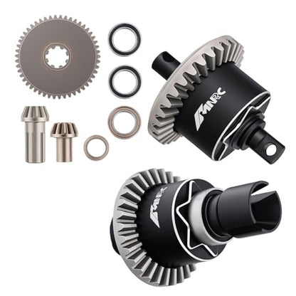 Alloy Front Rear Differential Diff & Spur Input Gear Kit for HyperGO 1/14 H14BM 14209 14210 Series Upgrades Part Black - color: Black