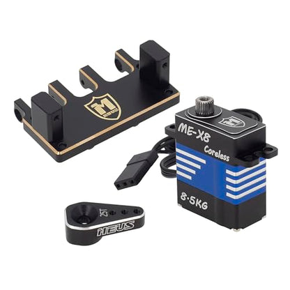 MEUS RACING SCX24 Micro Servo with Brass Servo Mount + Servo Arm for Axial SCX24 C10 JLU Bronco 1/24 RC Crawler Car Upgrade Parts