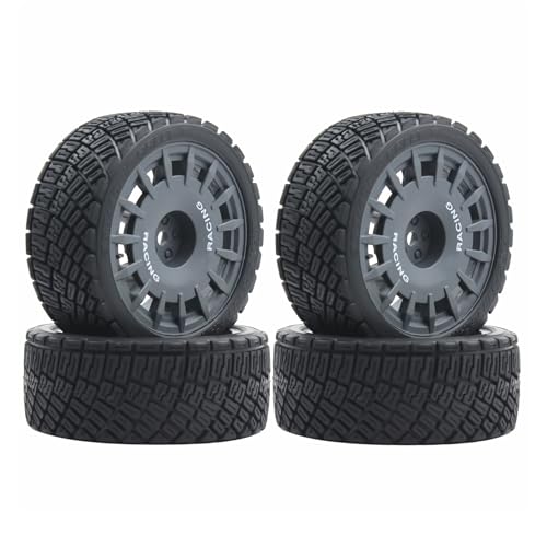 Lifehead 67mm RC On-Road Rally Car Tires and Wheels for 1/10 RC On-Road Touring Drift Car HSP Tamiya XV01 TT01 TT02B HPI Kyosho FAZER MK2 /12mm Hex - color: Grey a