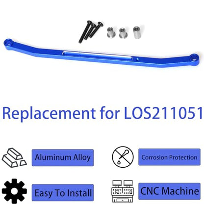 Steering Tie Rod and Drag Link Aluminum for Losi 1/18 Mini LMT 4X4 Brushed Monster Truck，Replacement for LOS211051 Upgrade Parts Fix Link Steering Rod for Losi - LOS01026 1/18 Mini LMT Monster (Blue) - color: Blue
