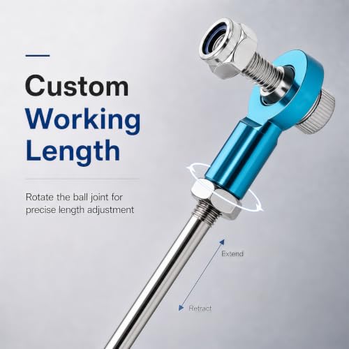 2 Pcs RC Toy Push Rod, M3x110mm Tie Rods Blue Ball Head Joint | 136mm Length, 304 Servo Linkage Link Rods, Double Aluminum Alloy Ball Head, for RC Cars, Planes, Helicopters, DIY Models - color: M3×110mm Rod