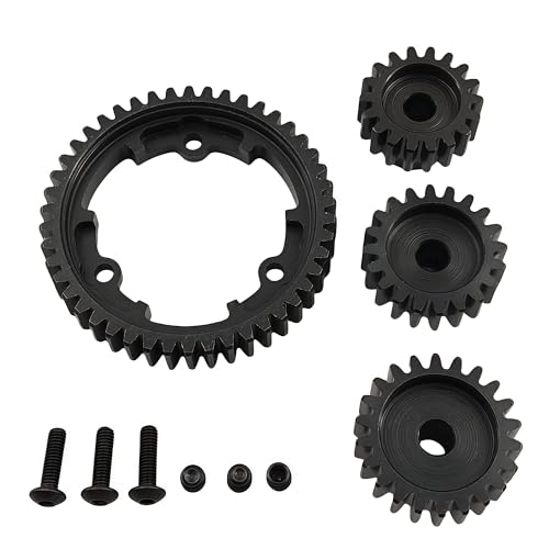 Hardened Steel Spur Gear Set with 18T 20T 22T Pinions for X-Maxx Maxx (46T) | 1/5 Scale,1/7 XO-1,1/10,E-Revo 2.0 VXL,Heavy Duty,Upgrade Parts,6447,High Strength,Wear Resistant - size: 46T