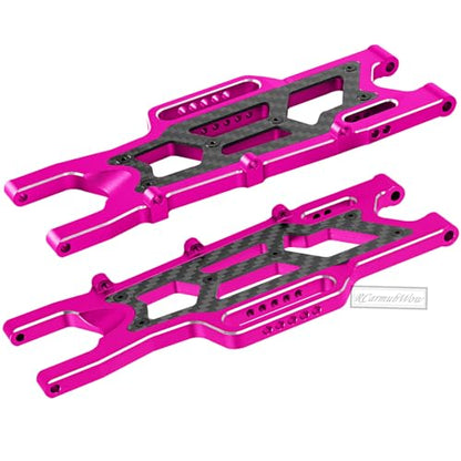 RC Alloy Suspension Arms Upgrades Part for 1/10 Outcast 4x4 4S V2 BLX,Kraton 4x4 4S V2 BLX,Front Rear A Arms Suspension Arms Hops Up,Replace ARA330711 ARA330710,Pink - color: Pink(4pcs)