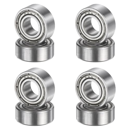uxcell 8Pcs 686ZZ 6mmx13mmx5mm Deep Groove Ball Bearings, Double Metal Shielded Bearing Steel ABEC5 High Performance for Industrial Machinery Precision Transmission, Silver - size: 686ZZ 6mmx13mmx5mm