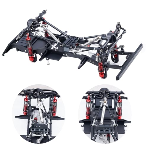 RC Crawler D90 Chassis Frame Builders Kit with Transmission and Gearbox Transfer Case for SCX10,TRX4,D90 DIY Upgrades