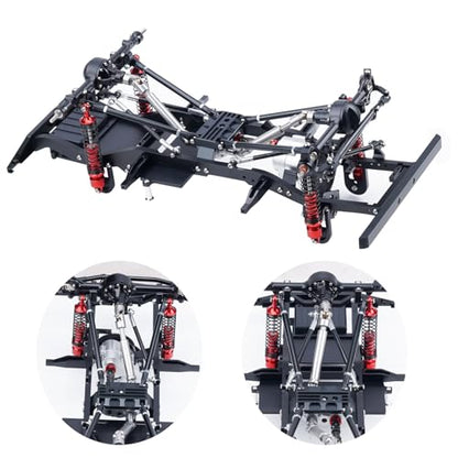 RC Crawler D90 Chassis Frame Builders Kit with Transmission and Gearbox Transfer Case for SCX10,TRX4,D90 DIY Upgrades