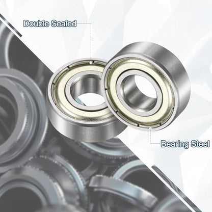 uxcell 3 Pcs 1606ZZ Deep Groove Ball Bearing 3/8" x 29/32" x 5/16" Double Metal Sealed, Chrome Steel Bearings - size: 1606ZZ 3/8" x 29/32" x 5/16"