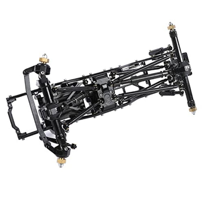 Metal Chassis Frame Assembled Kit for Axial SCX24 Deadbolt AXI90081 1/24 RC Crawler Car Upgrades (Black) - color: Black