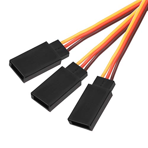 uxcell RC Products 4 Way Servo Wire Extension Cord 30 Core 168mm 3 Pin in Brown/Red/Orange 2pcs