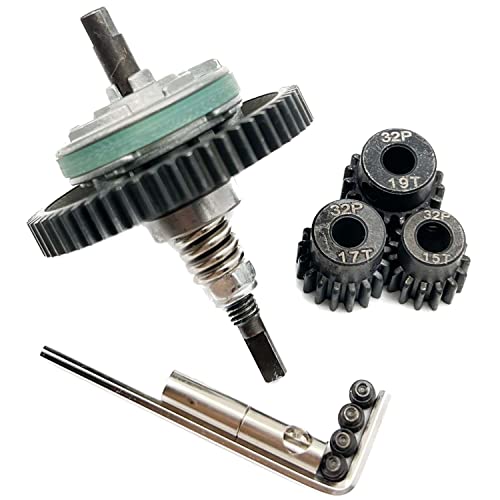 FainWan Steel 6878 Differential Gear Slipper Clutch 54T 32P Spur Gear with 15T/17T/19T Pinions Gear Sets Compatible with Slash 4X4 / Stampede 4X4 / Rustle 4X4 1/10 RC Car