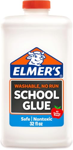 Elmer's Liquid School Glue, White, Washable, 32 Ounces - Great for Making Slime, Arts & Crafts, Back to School, #1 Teacher Brand (Pack of 6) - size: 1 Quart (32 oz) (Pack of 6)