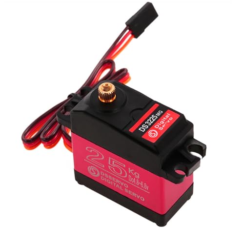 25kg Digital RC Servo High Torque Servo Motor Full Metal Gear Steering Servo DS3225MG for DIY RC Model 1/8 1/10 Baja Cars Robot Boats, Control Angle 180° (Pack of 2) - style: 2PCS 25KG DS3225 - 180°