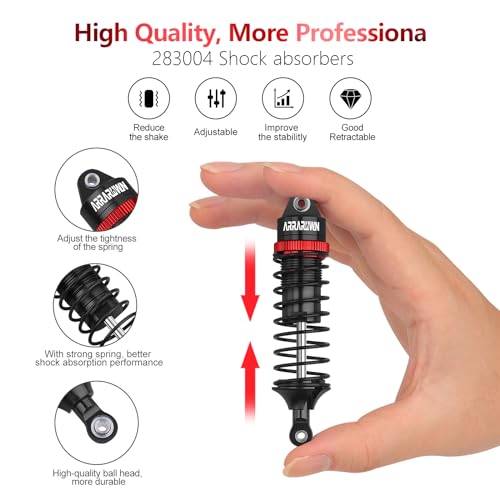RC Car Shocks Set 4PCS RC Shocks Shocks Replacement Parts #5862 Update Part | Compatible with 1:10 Scale Trax Slash/Rustler/Stampede/Hoss VXL 4x4 2WD Front & Rear Shock Absorber - color: Black