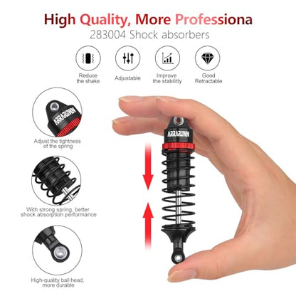 RC Car Shocks Set 4PCS RC Shocks Shocks Replacement Parts #5862 Update Part | Compatible with 1:10 Scale Trax Slash/Rustler/Stampede/Hoss VXL 4x4 2WD Front & Rear Shock Absorber - color: Black