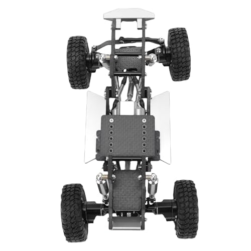 Asixxsix RC Crawler Chassis Frame Kit, Lightweight Strong Modular Design RC Upgrade Parts, Composite Material Chassis Frame Kit with Easy Installation for Ascent 18 1/18 Crawler (Black and Silver) - color: Black and Silver