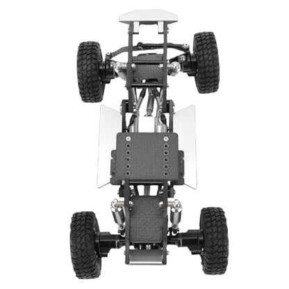 Asixxsix RC Crawler Chassis Frame Kit, Lightweight Strong Modular Design RC Upgrade Parts, Composite Material Chassis Frame Kit with Easy Installation for Ascent 18 1/18 Crawler (Black and Silver) - color: Black and Silver