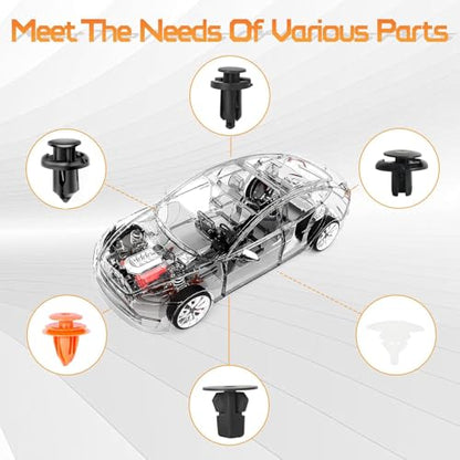 OTUAYAUTO 172PCS Nylon Fasteners Rivet Kit, Car Bumper Push Retainer Clips,and Replacement Parts of Fenders, Applicable to Honda, Acura, Toyota - size: Replacement for Honda (172 pieces)