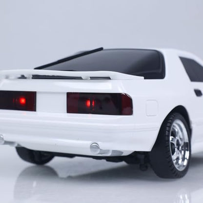 US in Stock, LDRC 1/18 Rx7 RC Racing Car RWD Gyroscope Wireless Control Drift Vehicles LD1802 Light System Motor Servo ESC for Hobby Grade Model, Birthday Gift(White) - color: White
