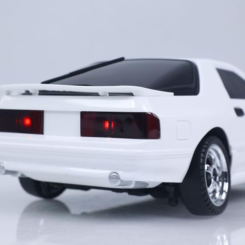 US in Stock, LDRC 1/18 Rx7 RC Racing Car RWD Gyroscope Wireless Control Drift Vehicles LD1802 Light System Motor Servo ESC for Hobby Grade Model, Birthday Gift(White) - color: White