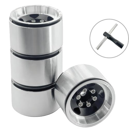 1.0 Beadlock Wheel Rims, Aluminum Alloy RC Wheels Set, CNC Machined Upgrade Parts for 1/18–1/24 RC Crawlers (4PCS)