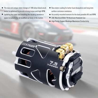 Surpass Hobby 540 V5R Sensored Brushless Motor 9.5T Competition Level Motor with Shaft 3.175 Use for 1:10 RC Racing Car（Modified 9.5T） - style: MODIFIED 9.5T