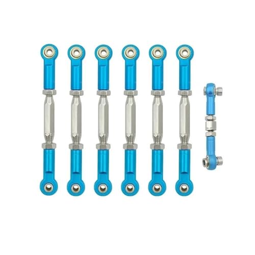 RC Links Linkage for Traxxas for Slash 4X4/2WD 1/10 rc Cars Upgrade Parts 1 Set 7 Pcs Metal Turnbuckle Camber Link End Adjustable Kit(Blue) - color: Blue