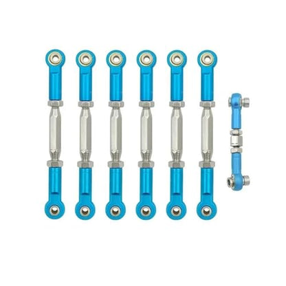 RC Links Linkage for Traxxas for Slash 4X4/2WD 1/10 rc Cars Upgrade Parts 1 Set 7 Pcs Metal Turnbuckle Camber Link End Adjustable Kit(Blue) - color: Blue