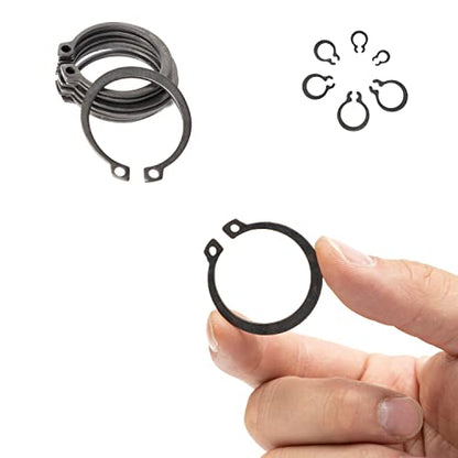 NEIKO 50458A Snap Ring Shop Assortment | 300 Piece Retaining Ring Set | 18 Sizes (1/8" - 1-1/4") | Heat-Treated Hardened Steel | Secure Parts on Grooved Shafts, Pins, Studs, etc. - style: Retaining Ring